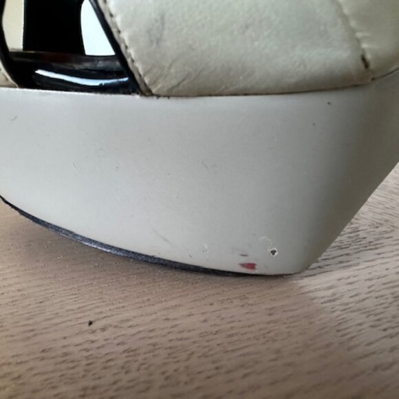 Pierre Hardy Chunky Heel Sandals, Cream, Leather & Patent Leather Size 38 - Picture 12 of 12